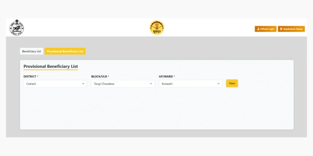 Subhadra Beneficiary List